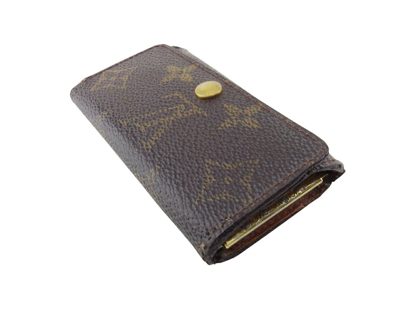LOUIS VUITTON Key case Key holder M62631 Brown beige gold Multicles4