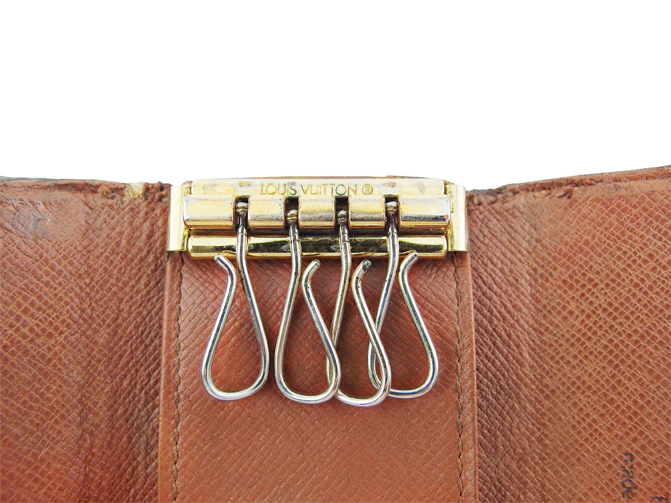 LOUIS VUITTON Key case Key holder M62631 Brown beige gold Multicles4