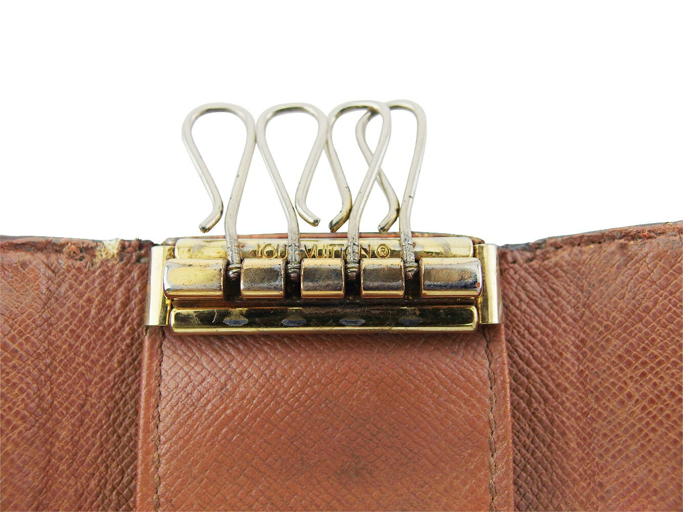 LOUIS VUITTON Key case Key holder M62631 Brown beige gold Multicles4