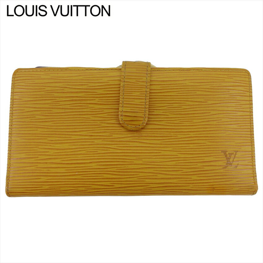 LOUIS VUITTON Long Wallet Purse M63259 Yellow Gold Purple Continental Vienova