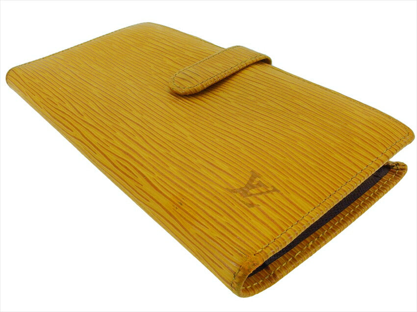 LOUIS VUITTON Long Wallet Purse M63259 Yellow Gold Purple Continental Vienova