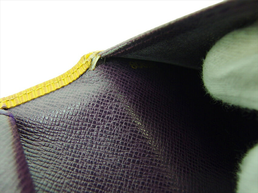 LOUIS VUITTON Long Wallet Purse M63259 Yellow Gold Purple Continental Vienova