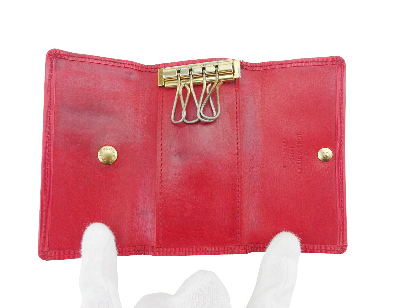 LOUIS VUITTON Key case Key holder M63827 Red gold Multicles4