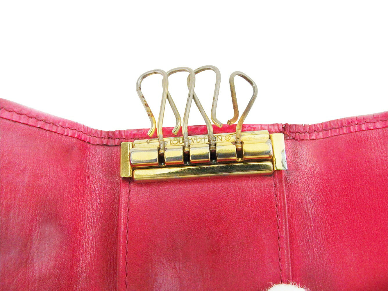 LOUIS VUITTON Key case Key holder M63827 Red gold Multicles4