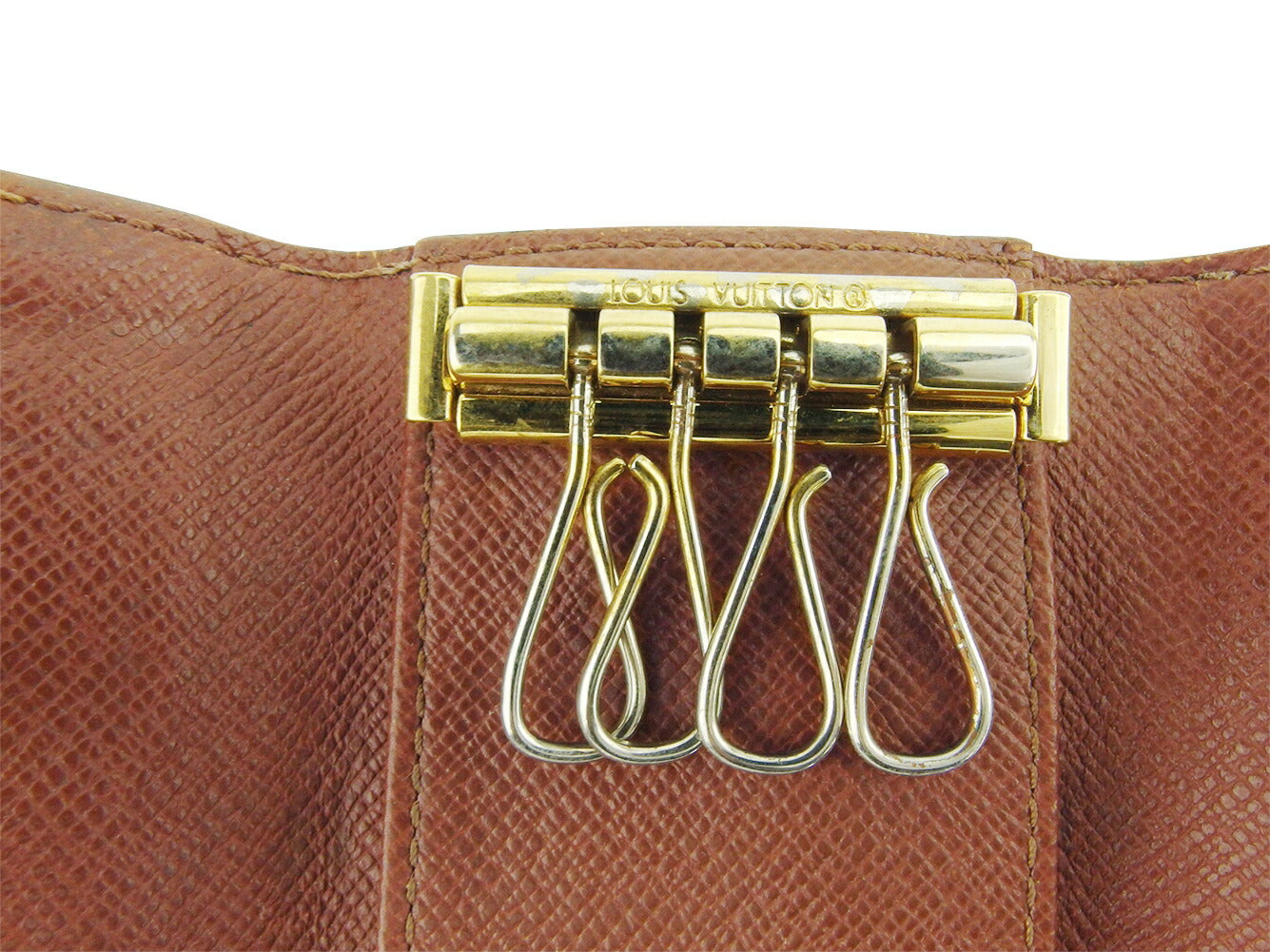 LOUIS VUITTON Key case Key holder M62631 Brown beige gold Multicles4