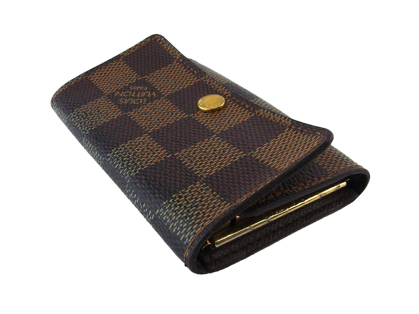 LOUIS VUITTON Key case Key holder N62630 Brown beige gold Multicles6