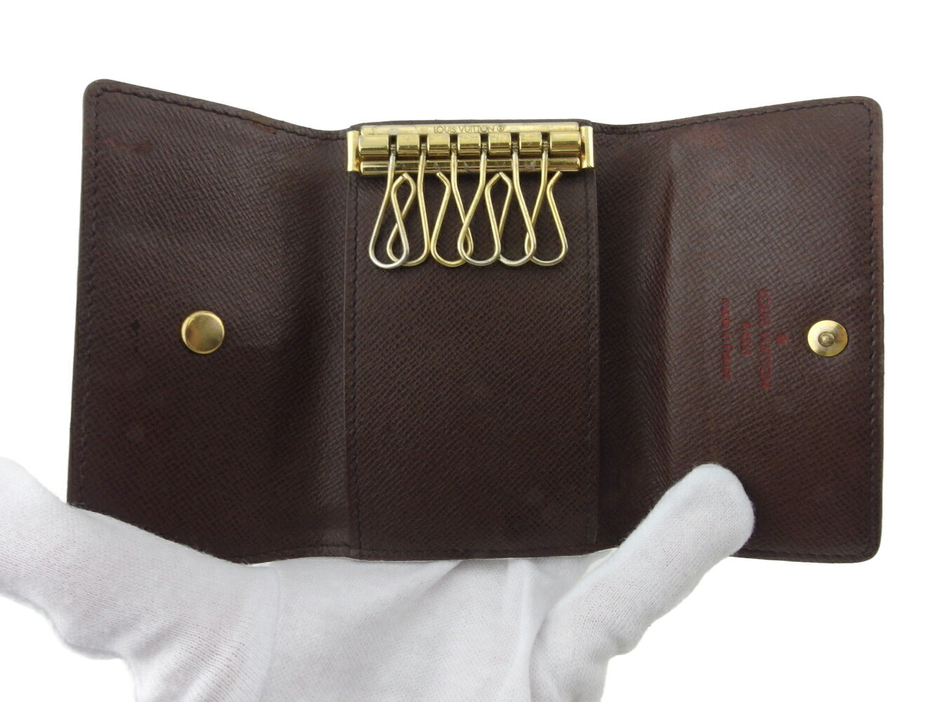 LOUIS VUITTON Key case Key holder N62630 Brown beige gold Multicles6