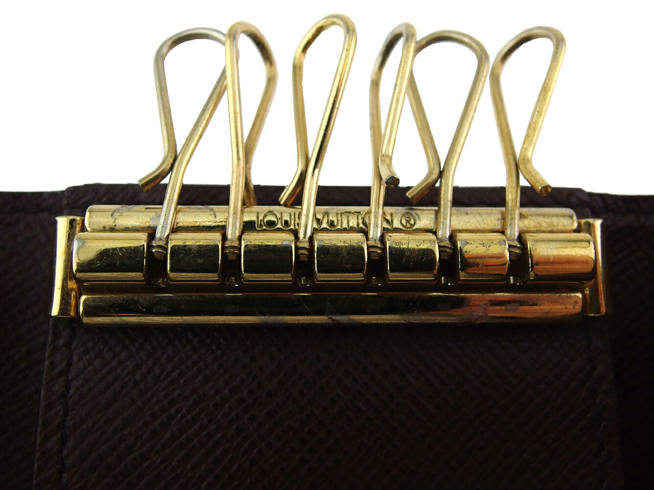 LOUIS VUITTON Key case Key holder N62630 Brown beige gold Multicles6