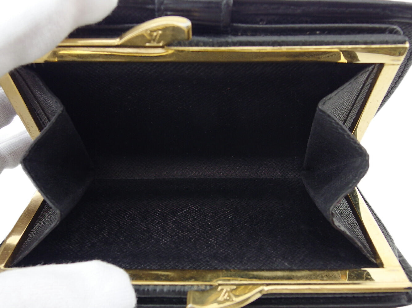 LOUIS VUITTON Bifold Wallet M63242 Black gold Portonevie Vienova