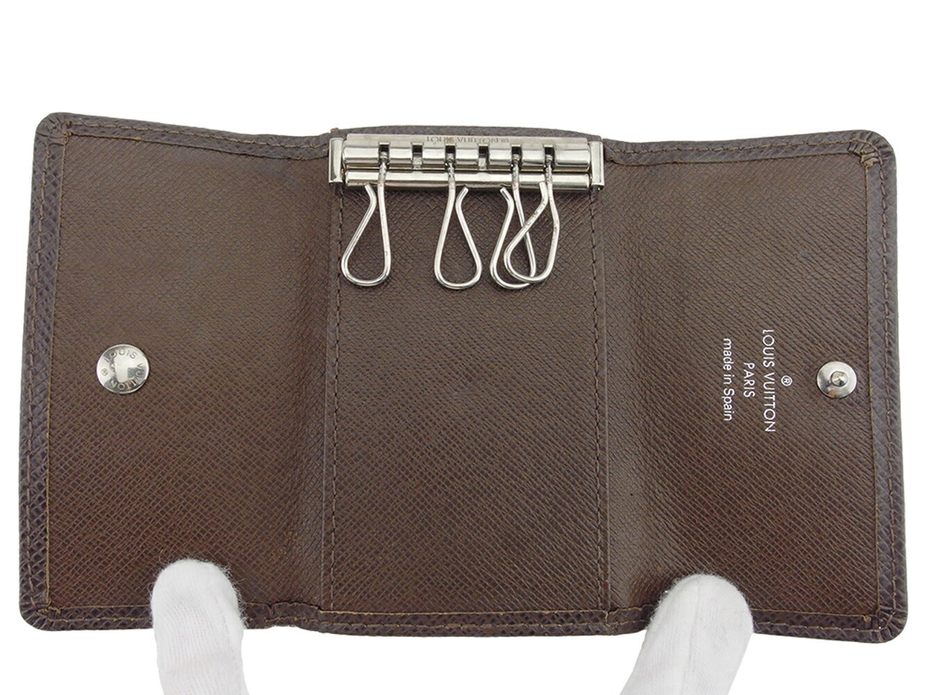 LOUIS VUITTON Key case Key holder M30538 Brown silver Multicles6
