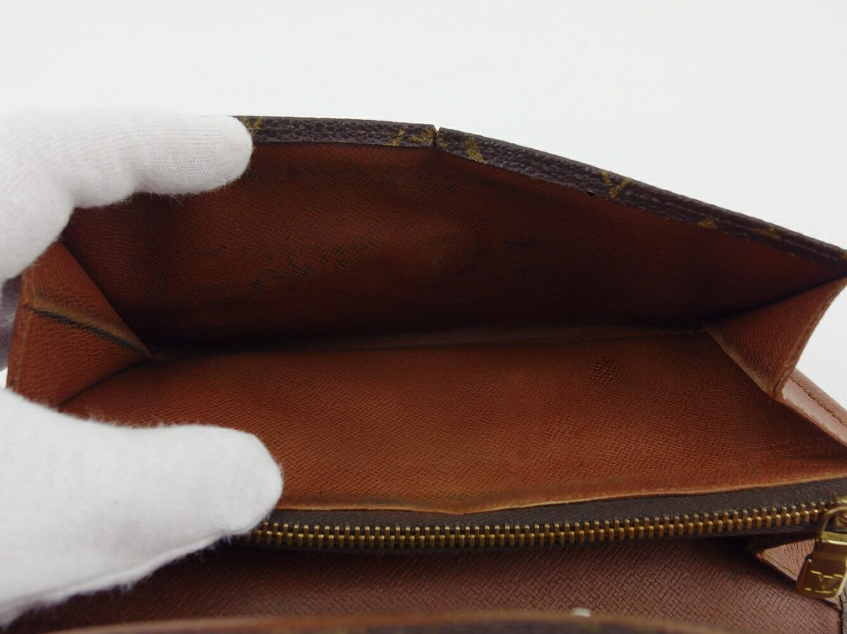 LOUIS VUITTON Long Wallet Purse No.212 Brown beige gold vintage