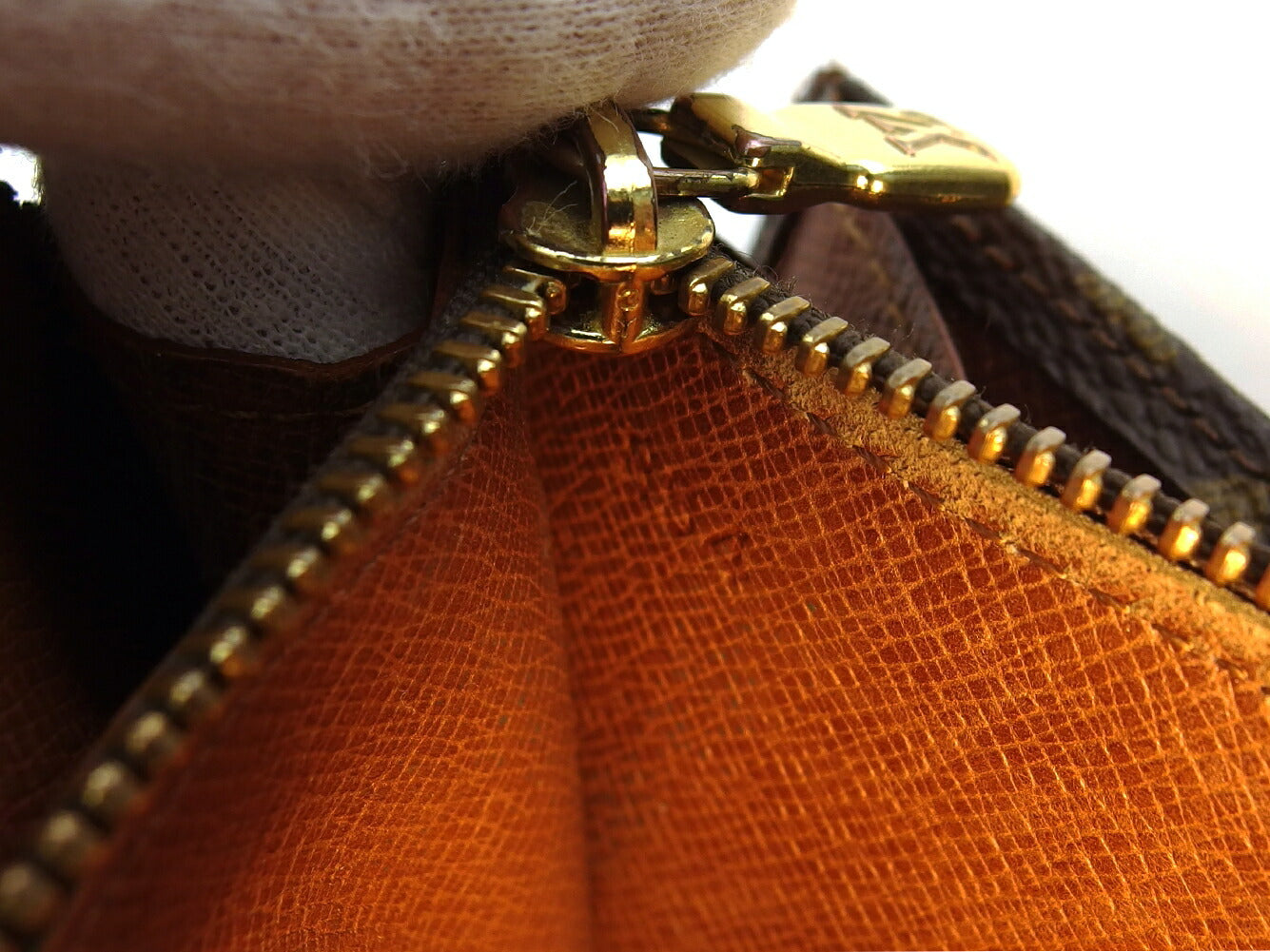 LOUIS VUITTON Long Wallet Purse No.212 Brown beige gold vintage