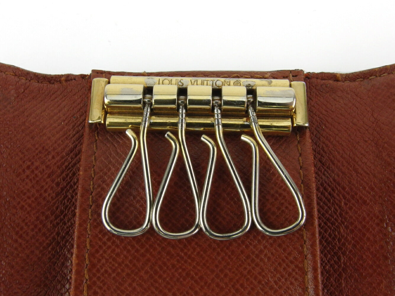 LOUIS VUITTON Key case Key holder M62631 Brown beige gold Multicles4