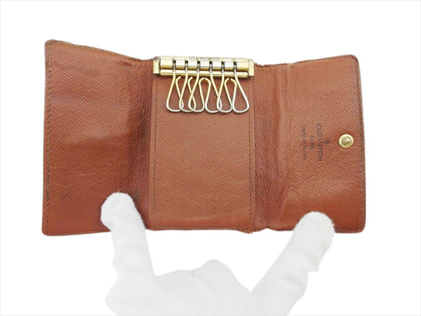 LOUIS VUITTON Key case Key holder M62630 Brown beige gold Multicles6