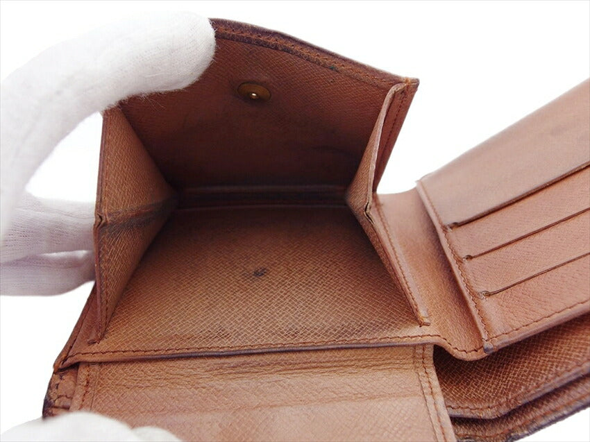 LOUIS VUITTON Bifold Wallet M61665 Brown beige Porte Billets Cartes Crdit Monet