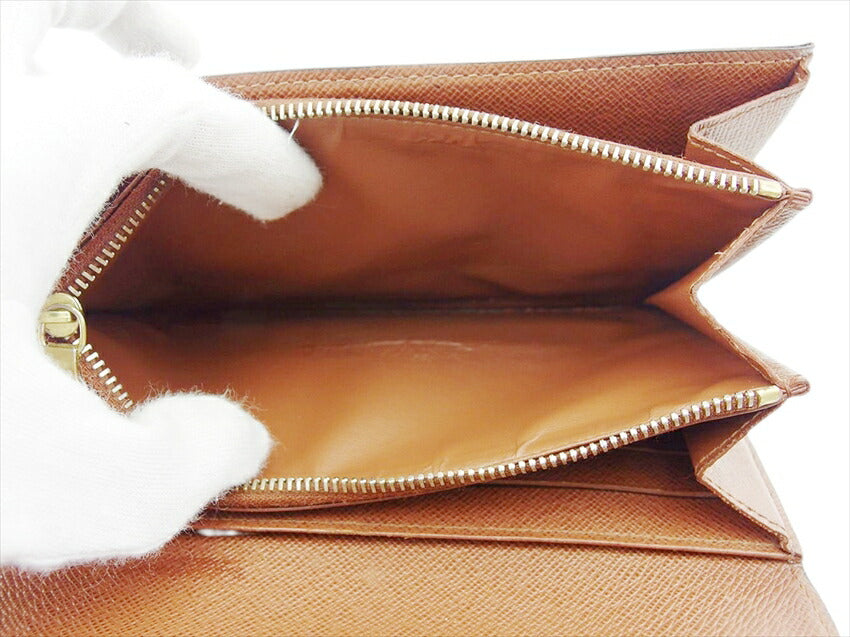 LOUIS VUITTON Long Wallet Purse M61734 Brown beige gold Portefeuille Sarah