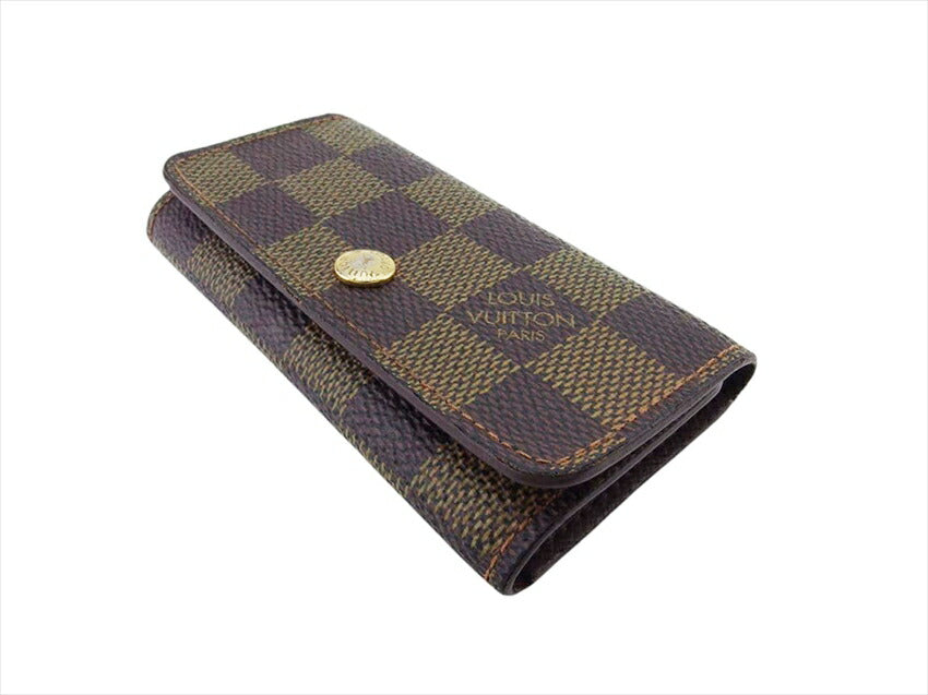 LOUIS VUITTON Key case Key holder N62631 Brown beige gold Multicles4