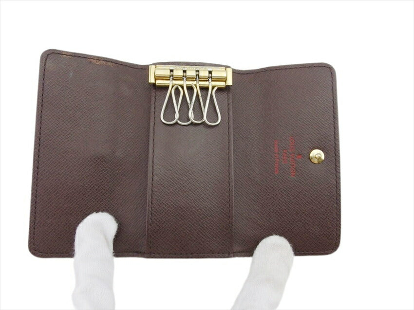 LOUIS VUITTON Key case Key holder N62631 Brown beige gold Multicles4