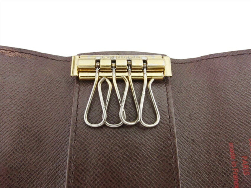 LOUIS VUITTON Key case Key holder N62631 Brown beige gold Multicles4