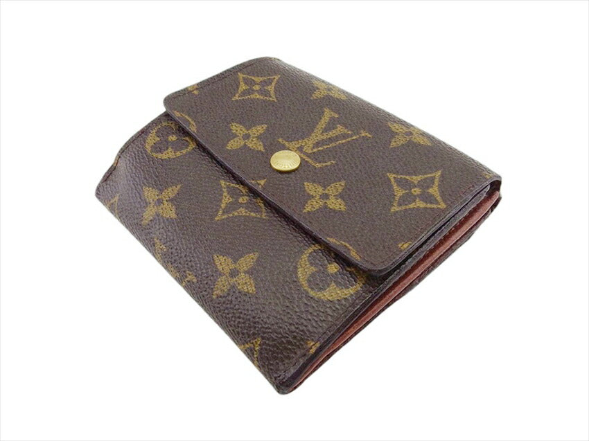 LOUIS VUITTON Bifold Wallet M61652 Brown beige gold Porte Monnaie Billets Cartes Credit