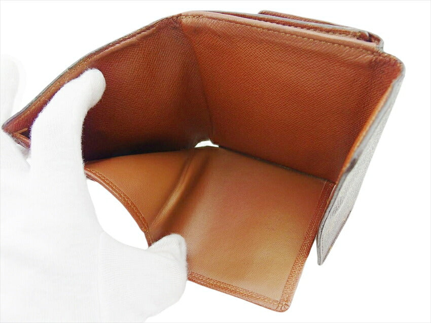 LOUIS VUITTON Bifold Wallet M61652 Brown beige gold Porte Monnaie Billets Cartes Credit