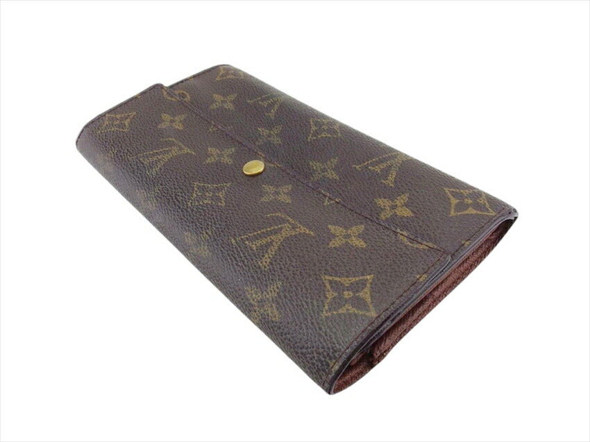 LOUIS VUITTON Long Wallet Purse M61725 Brown beige gold Pochette Porto Monécredi