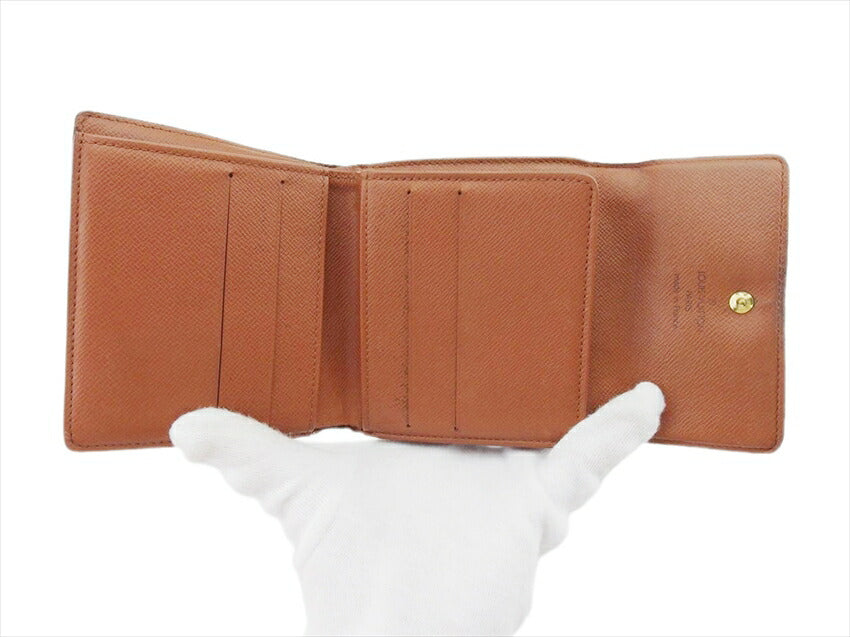 LOUIS VUITTON Bifold Wallet M61652 Brown beige gold Porte Monnaie Billets Cartes Credit