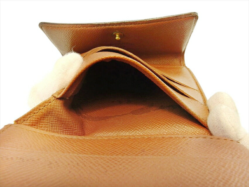 LOUIS VUITTON Bifold Wallet M61652 Brown beige gold Porte Monnaie Billets Cartes Credit