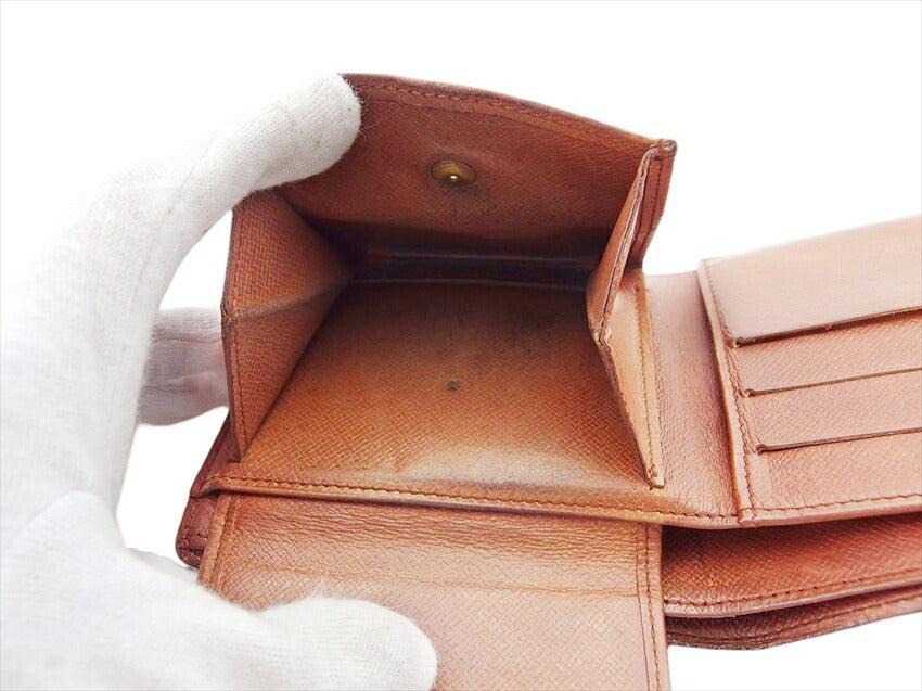 LOUIS VUITTON Bifold Wallet M61665 Brown beige Porte Billets Cartes Crdit Monet
