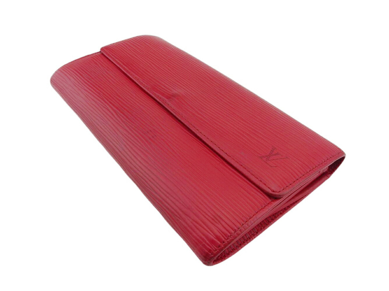 LOUIS VUITTON Long Wallet Purse M63577 Castilian Red Pochette Porto Monécredi