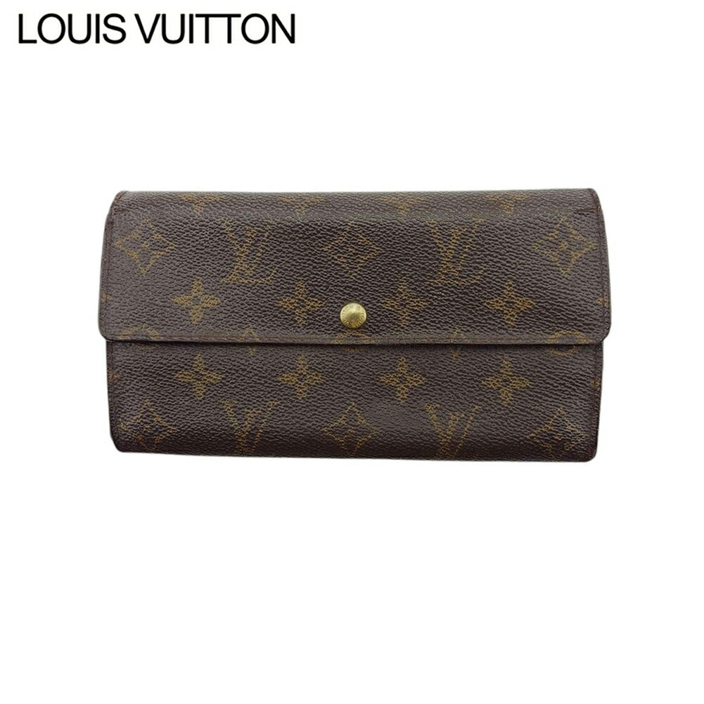 LOUIS VUITTON Long Wallet Purse M61725 Brown beige gold Pochette Portonecredi