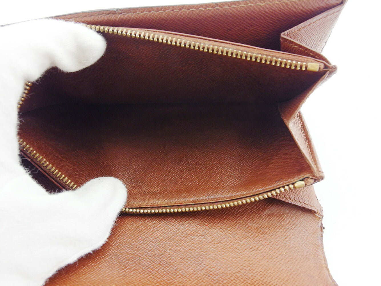 LOUIS VUITTON Long Wallet Purse M61725 Brown beige gold Pochette Portonecredi