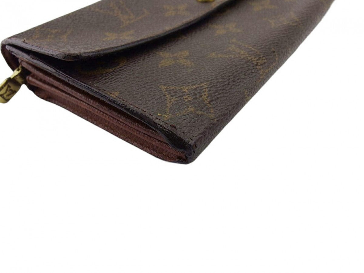 LOUIS VUITTON Long Wallet Purse M61725 Brown beige gold Pochette Portonecredi
