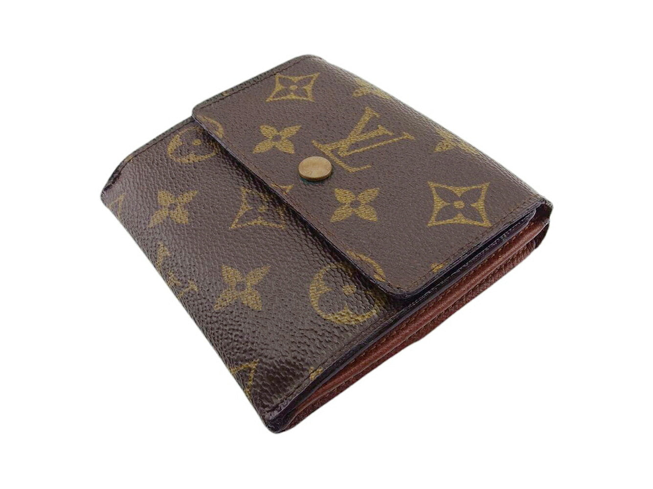 LOUIS VUITTON Bifold Wallet M61652 Brown beige gold Porte Monnaie Billets Cartes Credit