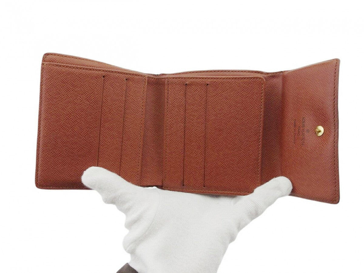LOUIS VUITTON Bifold Wallet M61652 Brown beige gold Porte Monnaie Billets Cartes Credit