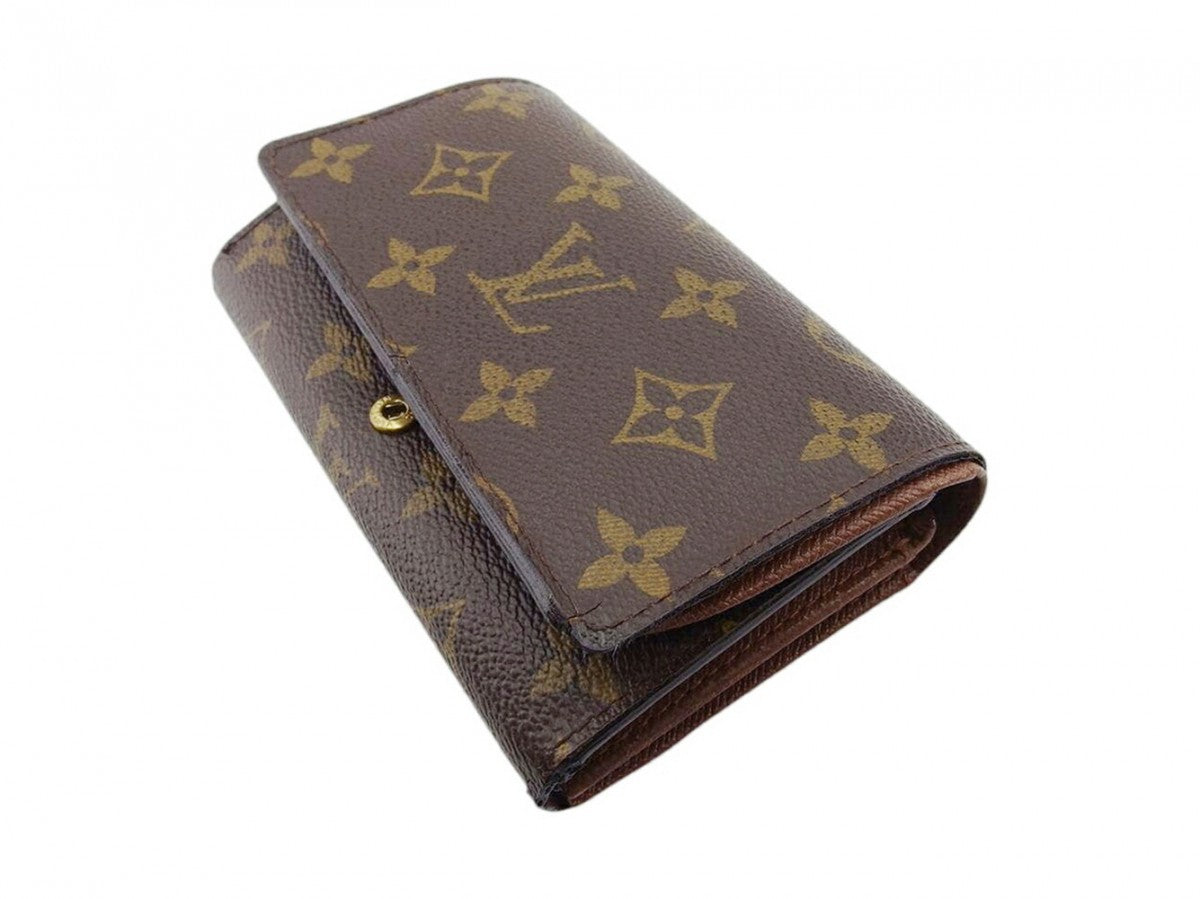 LOUIS VUITTON Long Wallet Purse M61736 Brown beige gold Portefeuille Tresor