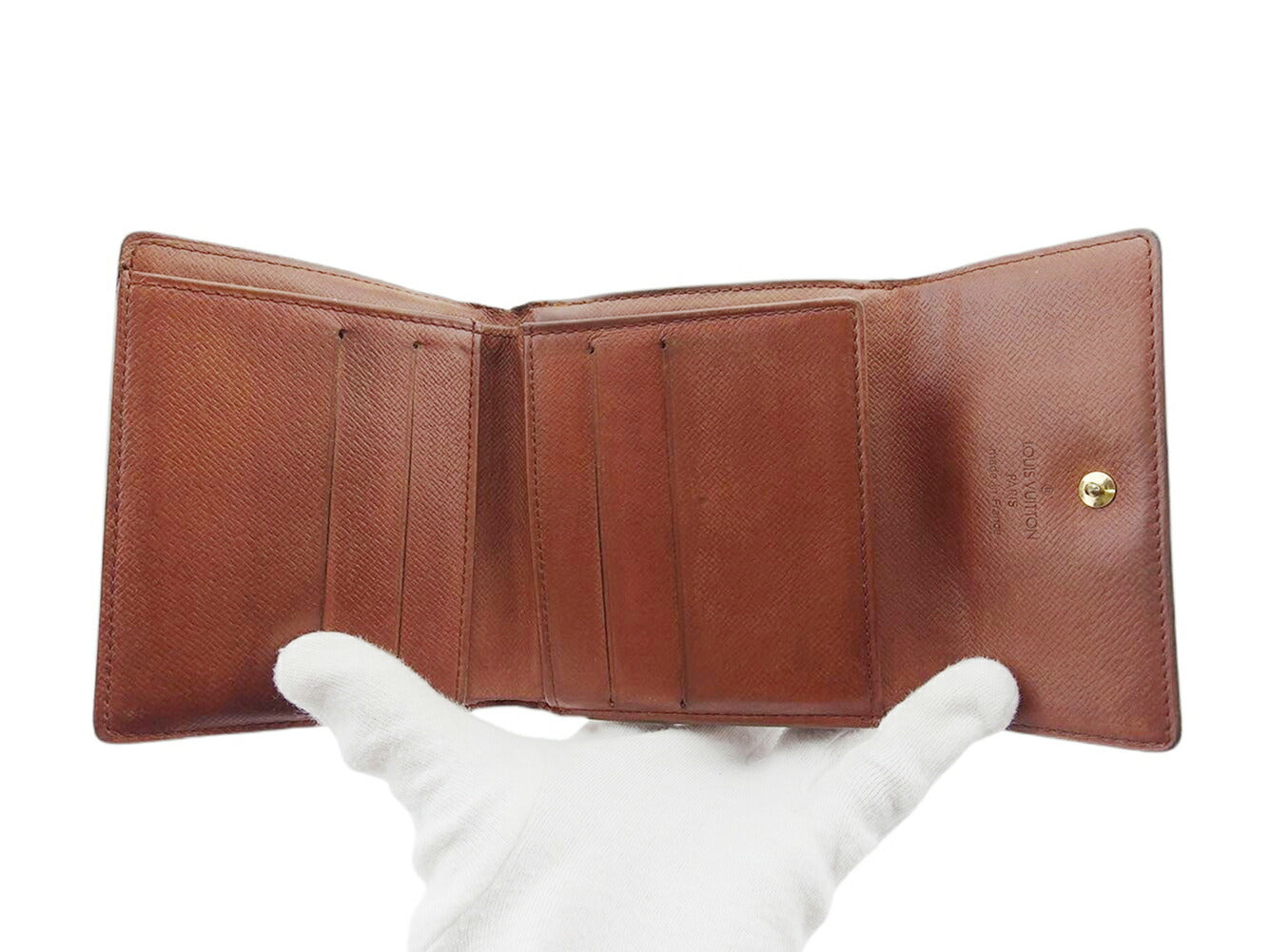 LOUIS VUITTON Bifold Wallet M61652 Brown beige gold Porte Monnaie Billets Cartes Credit