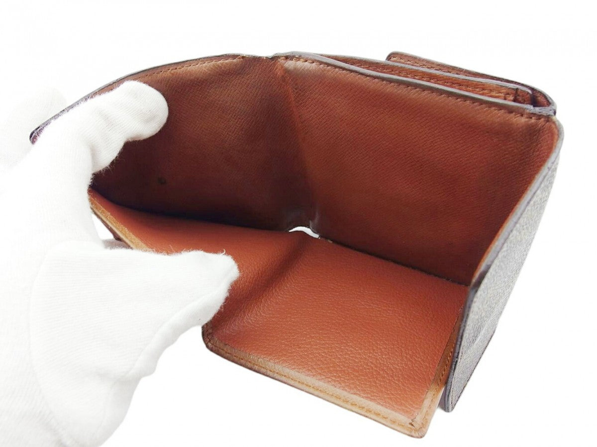 LOUIS VUITTON Bifold Wallet M61652 Brown beige gold Porte Monnaie Billets Cartes Credit