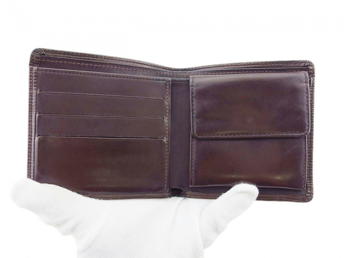 LOUIS VUITTON Bifold Wallet M6354D Brown Porte Billets Cartes Crdit Monet