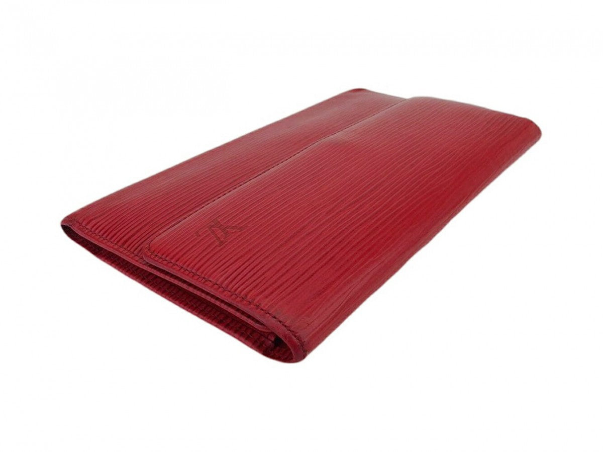 LOUIS VUITTON Long Wallet Purse M63387 Red Porte Tresor International