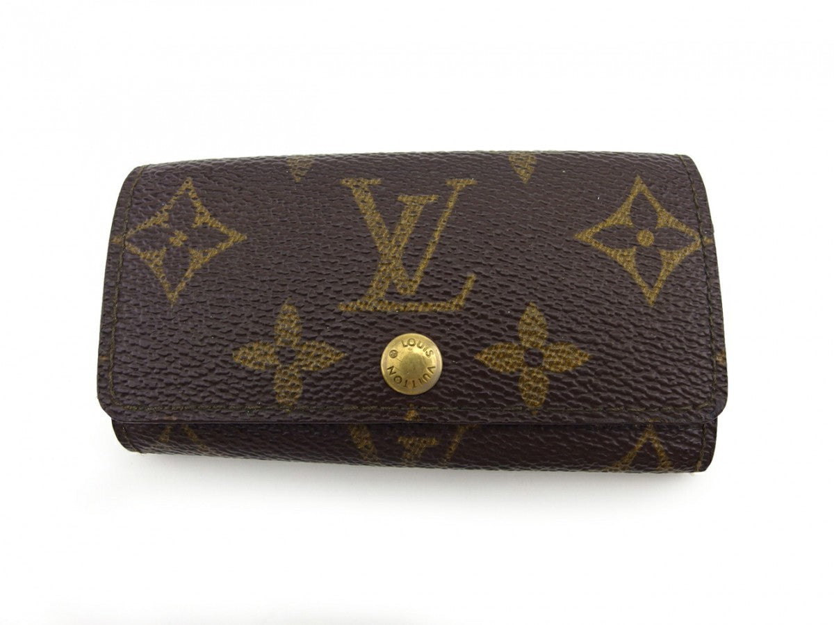 LOUIS VUITTON Key case Key holder M62631 Brown beige gold Multicles4