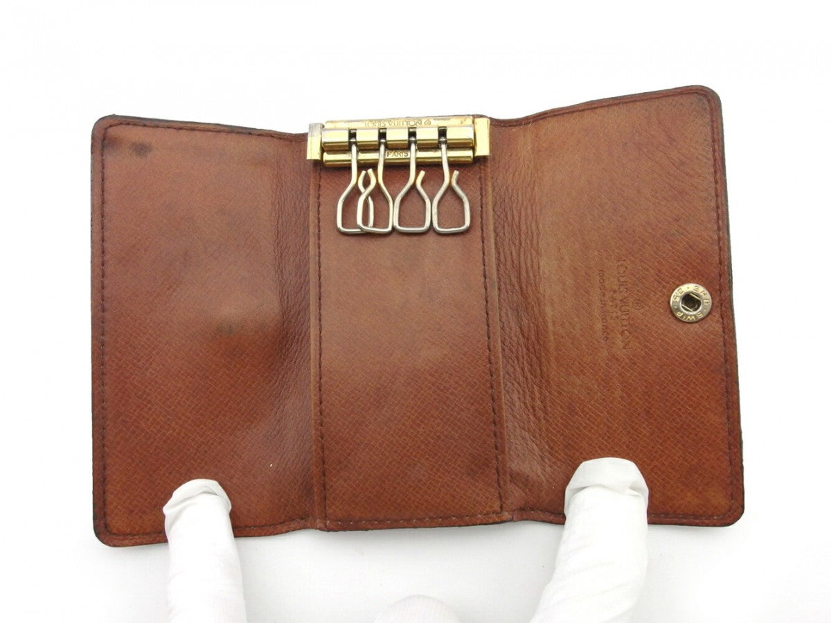 LOUIS VUITTON Key case Key holder M62631 Brown beige gold Multicles4