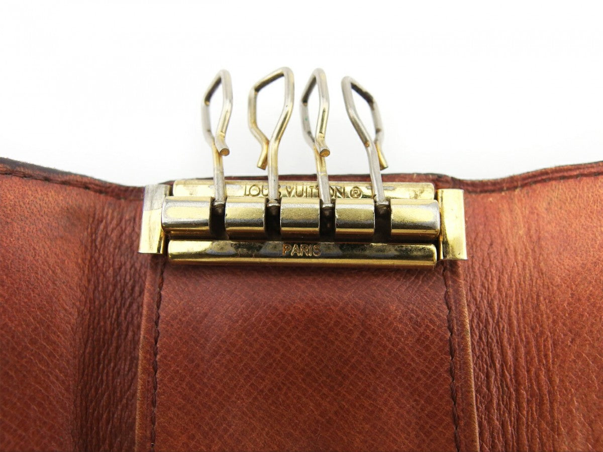 LOUIS VUITTON Key case Key holder M62631 Brown beige gold Multicles4