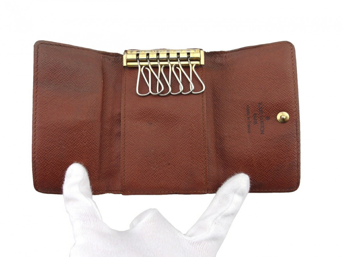 LOUIS VUITTON Key case Key holder M62630 Brown beige gold Multicles6