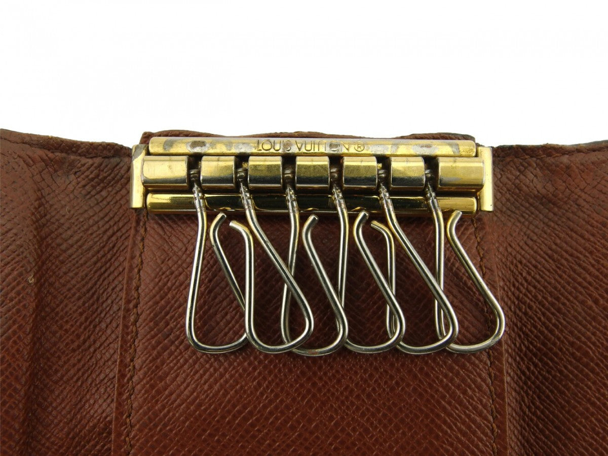 LOUIS VUITTON Key case Key holder M62630 Brown beige gold Multicles6