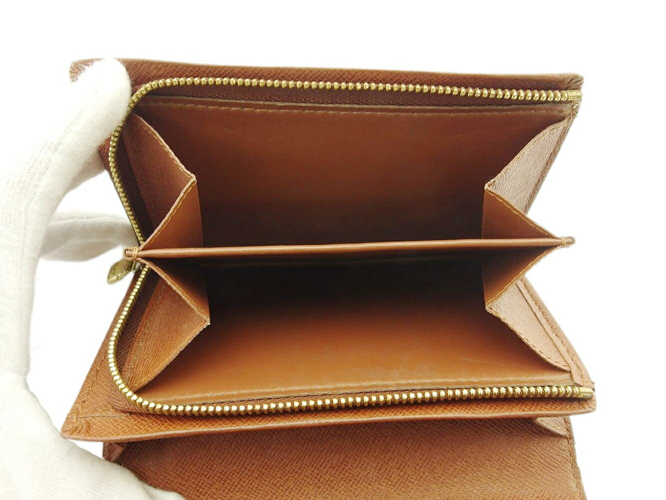 LOUIS VUITTON Long Wallet Purse M61730 Brown beige gold Portonebi Tresol