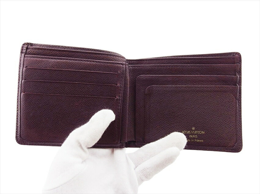 LOUIS VUITTON Bill Compartment Acajou Brown Purple Porte BilletsCartes Crdit