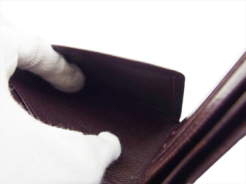 LOUIS VUITTON Bill Compartment Acajou Brown Purple Porte BilletsCartes Crdit