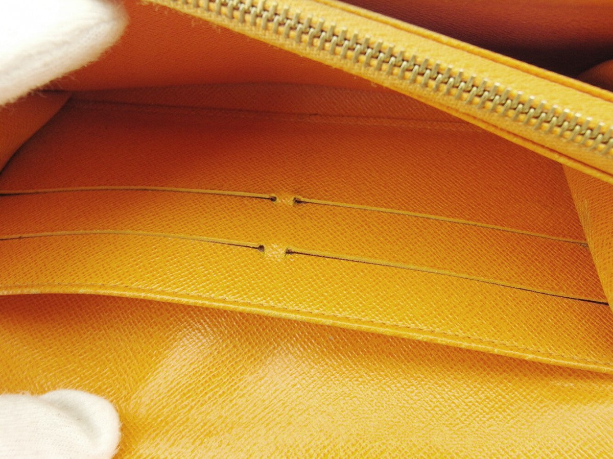 LOUIS VUITTON Long Wallet Purse M6359H Orange gold Pochette Portomonet Cartes Crdit