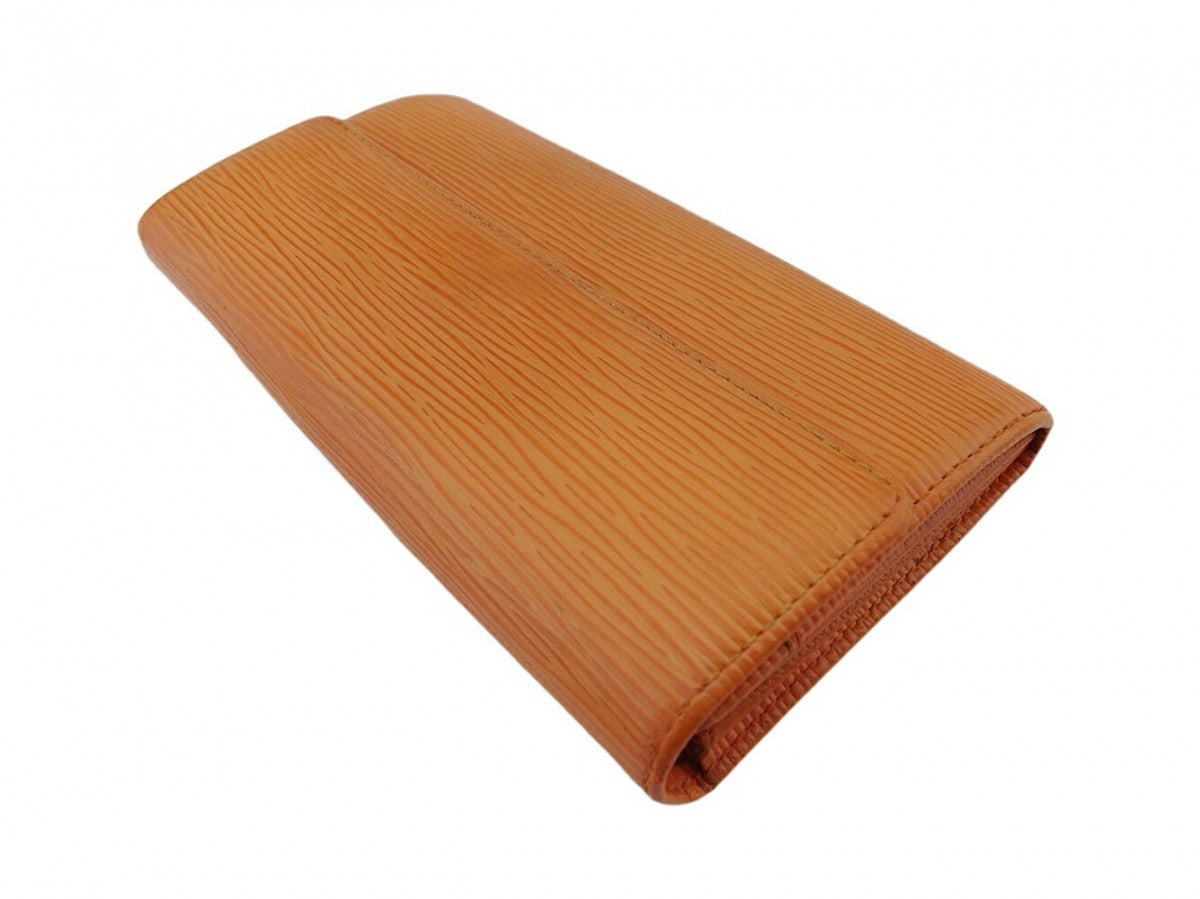 LOUIS VUITTON Long Wallet Purse M6359H Orange gold Pochette Portomonet Cartes Crdit